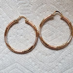 14k over sterling silver hoop earrings